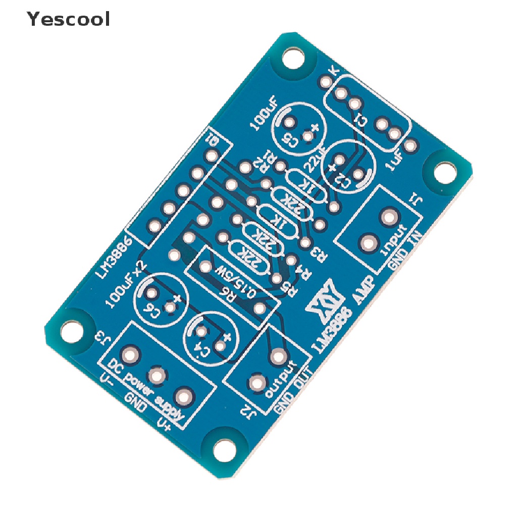 Yescool Papan PCB power amplifier DC 004 20-28V 68W LM3886TF HIFI parallel bare