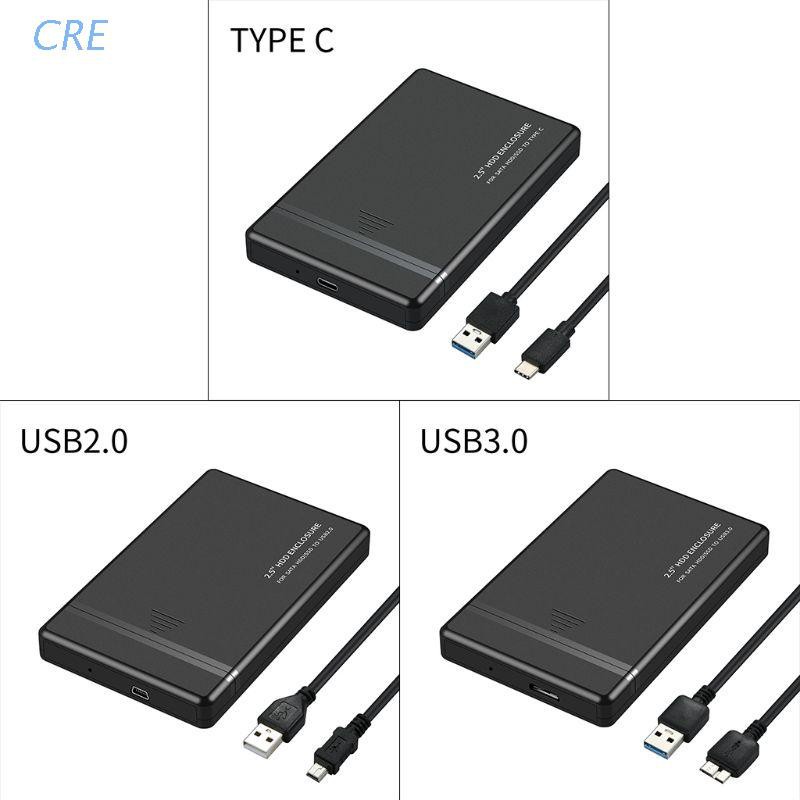 Cre Case Hardisk Eksternal 2.5 &quot;Usb 2.0 / 3.0 / 3.1 Tipe-C Portable