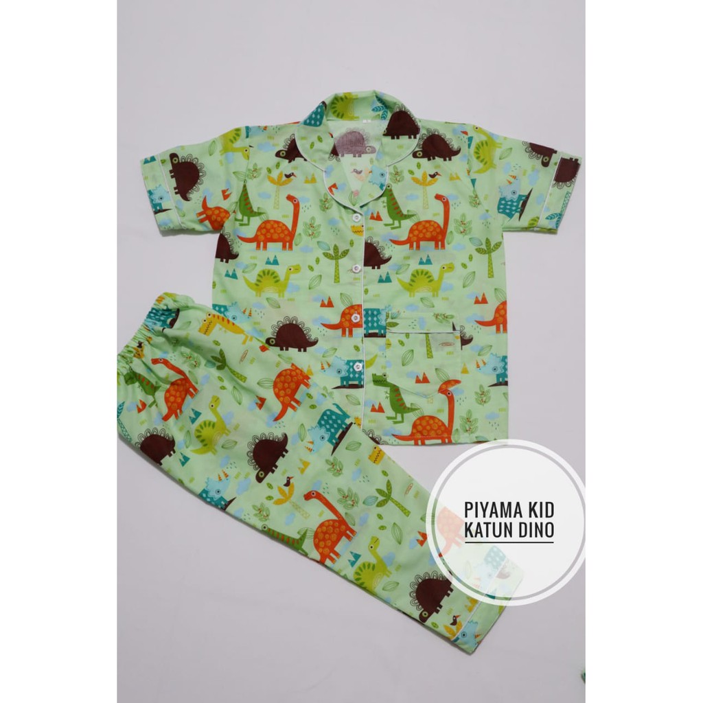 PIYAMA KIDS DAN ABG MOTIF DINO GREEN DAN NEVI