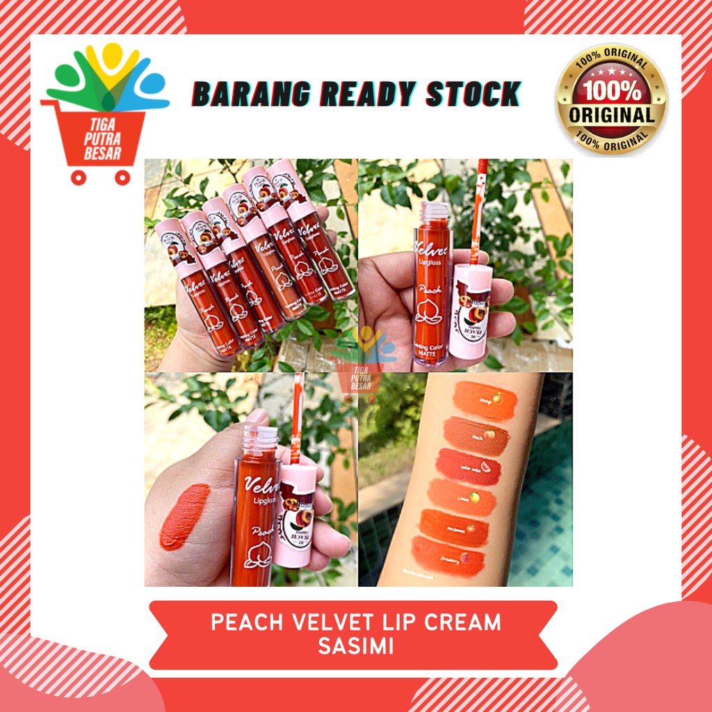 LIP CREAM PEACH VELVET SASIMI ORIGINAL THAILAND