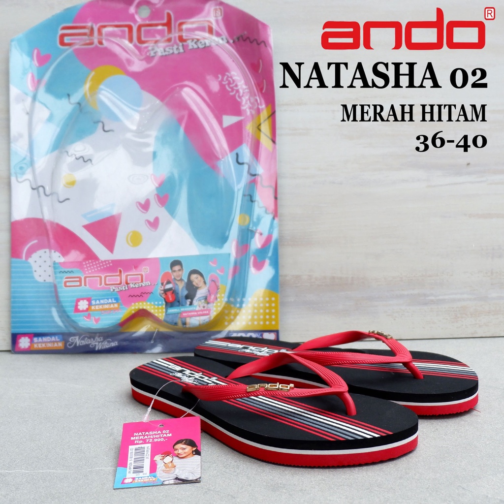 Sandal Wanita Ando - NATASHA 03 & NATASHA 02 - size 36-40 - sandal wedges wanita - sandal japit wanita-2