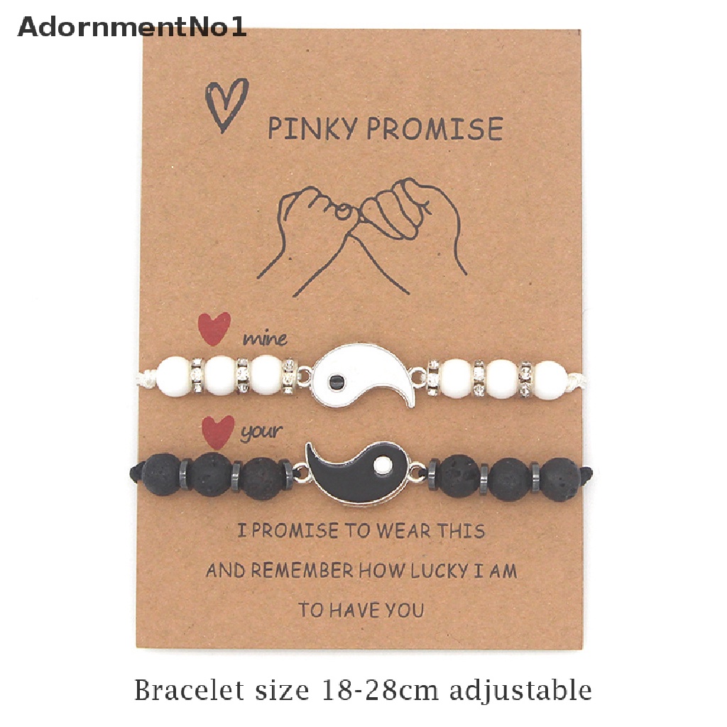 (AdornmentNo1) Gelang Tali Anyam Handmade Adjustable Dengan Charm Tai Chi Cina Untuk Pasangan / Teman