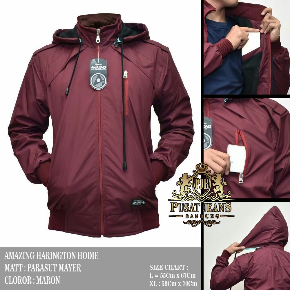 RCL - Jaket Parasut Pria / Harington// Hoodie ADVENTURE Kombinasi Dan Polos Serbaguna Hoodie