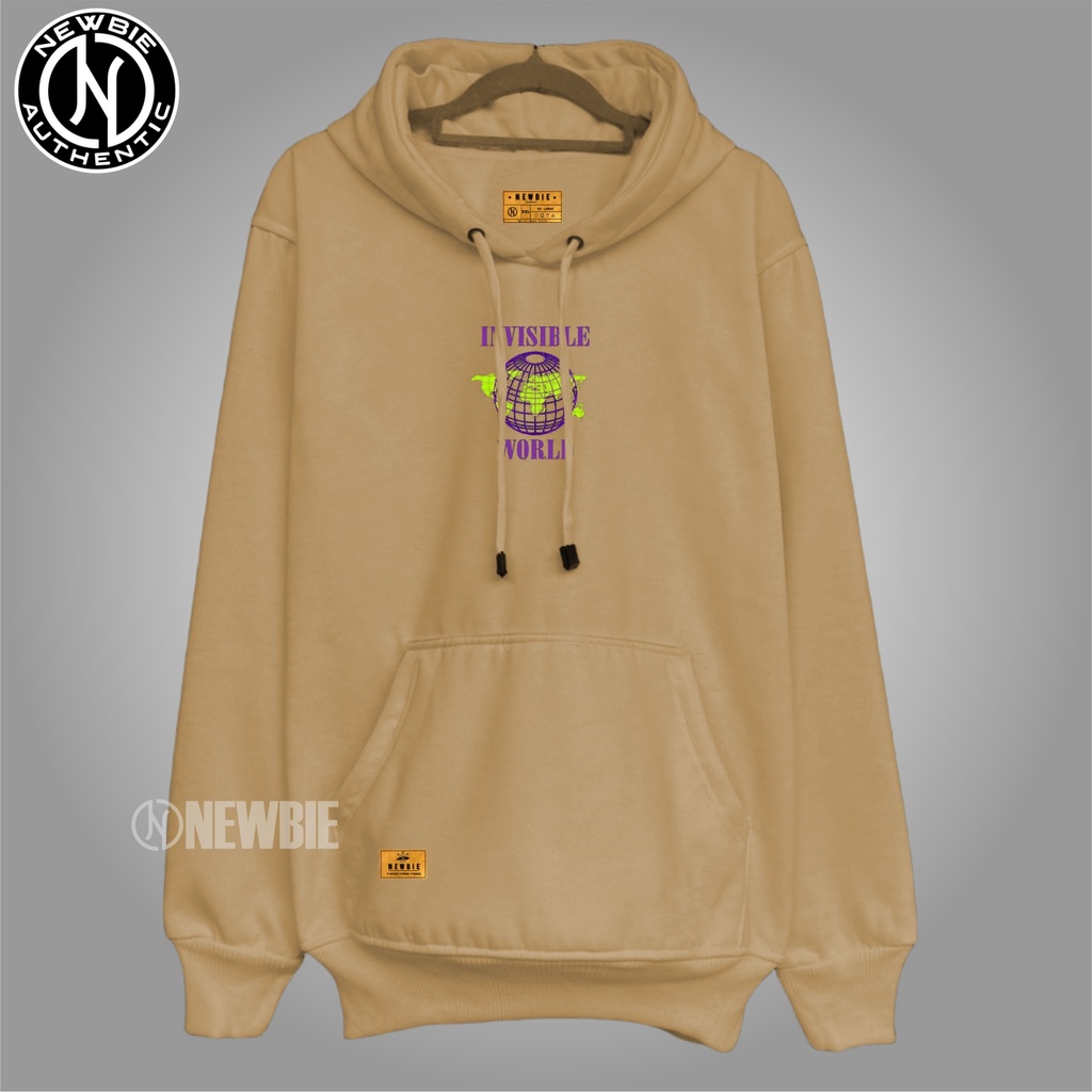 Sweater Hoodie Pria List Peta INVISIBLE Distro Kota Bandung Terbaru Terpopuler Dan Terlaris Warna Cream Kardus Oversize Unisex Sweater Hoodie Pria