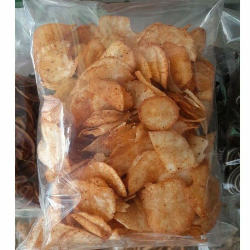 

KERIPIK SINGKONG LADA PEDAS ASIN 1KG(1000GR) /SINGKONG LADA PEDAS/SNACK CEMILAN