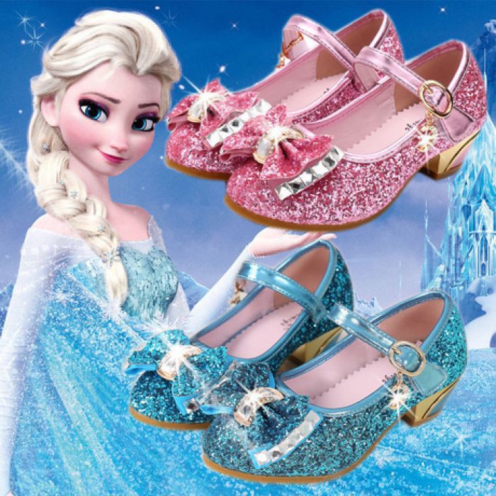 SEPATU PRINCESS FROZEN ANAK 26-35 / HAK HEELS SEDANG / SEPATU PESTA ANAK