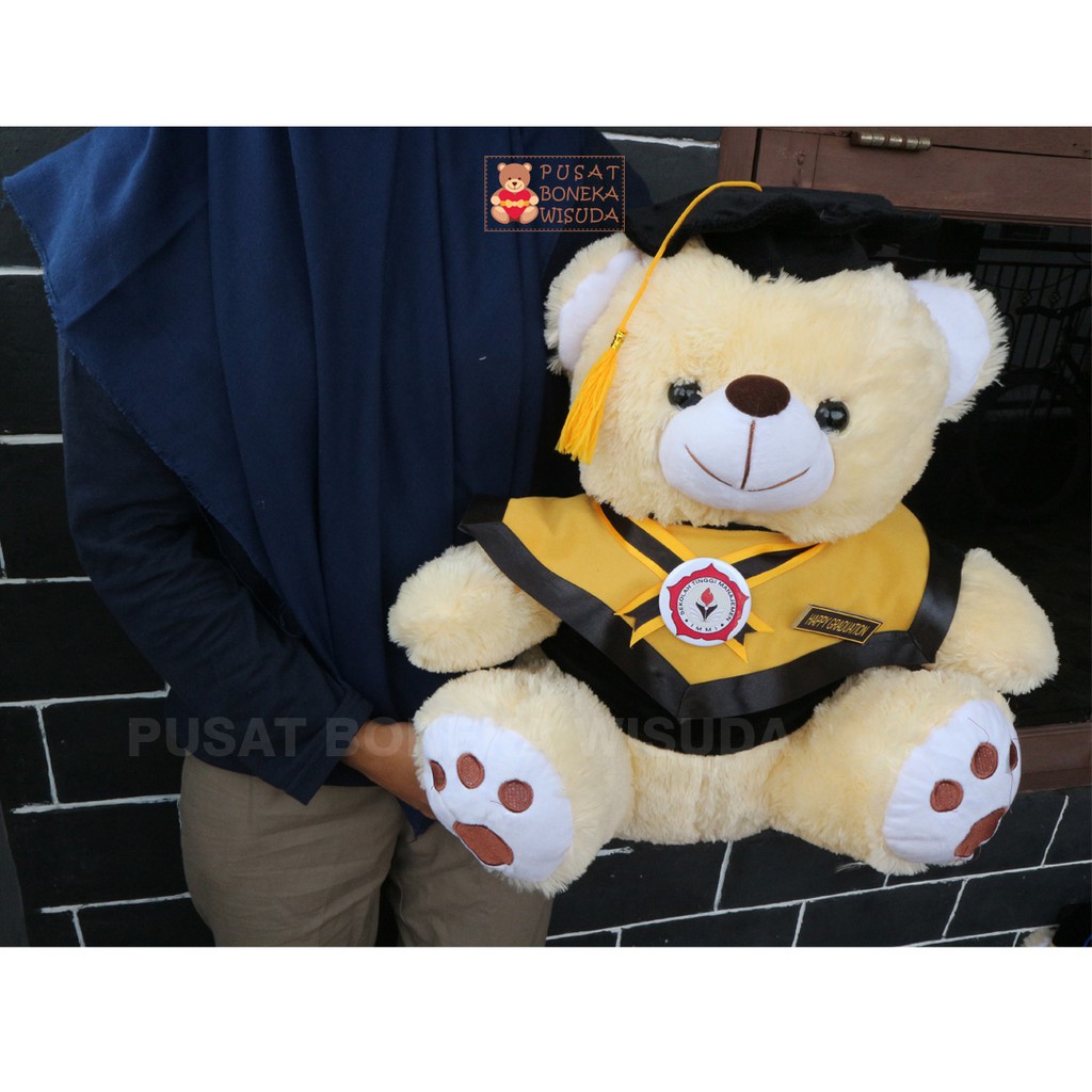 Boneka Wisuda Teddy Bear Jumbo ukuran L Hadiah Kado Graduation Kelulusan Sekolah Kampus Kado Hadiah