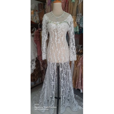 Kebaya Pengantin Akad Ekor Payet Jepang