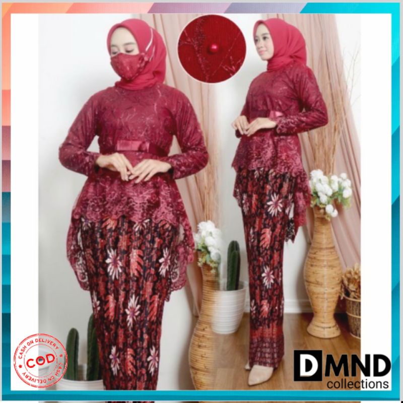 SETELAN KEBAYA AURORA FULL TILE/SETELAN KEBAYA PITA/KEBAYA MODERN/KEBAYA PESTA