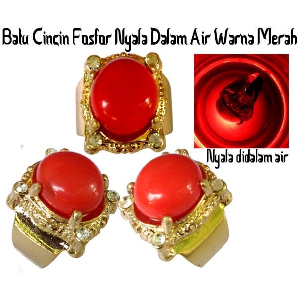 Cincin Batu Akik Merah Delima Batu Menyala Dalam Air Model Pria Murah Dan Berkualitas