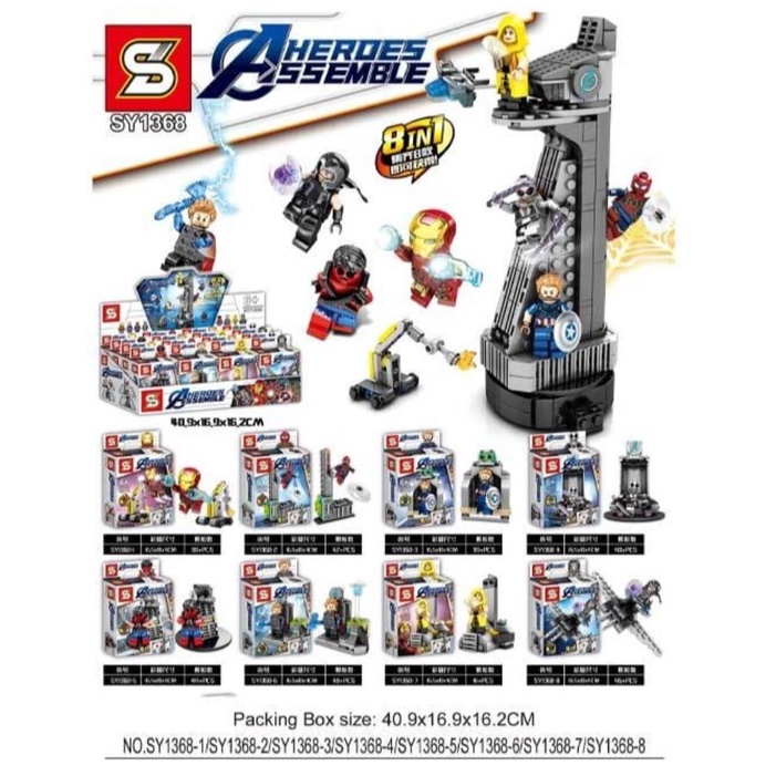 Brick Avengers Tower - Menara Avengers SY 1368 8 in 1