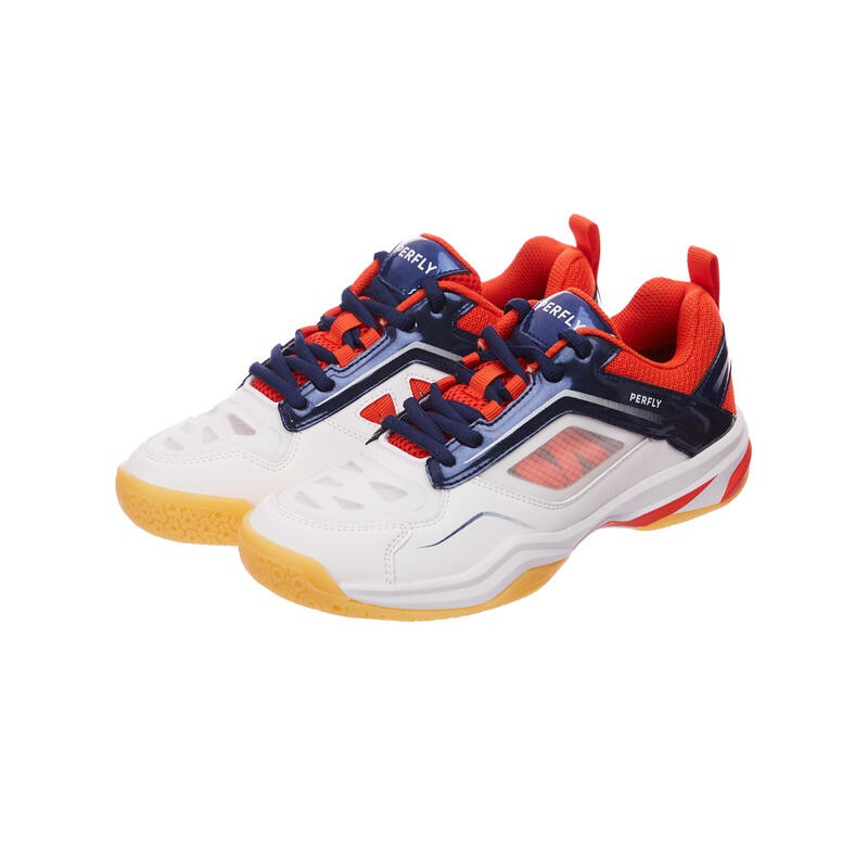 Sepatu badminton anak laki-laki Bs 560 jr lite white red Perfly