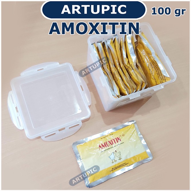 Amoxitin 100 gram Obat Ayam Pilek Ngorok Colibacillosis Unggas pulorum salmonella sulit bernapas