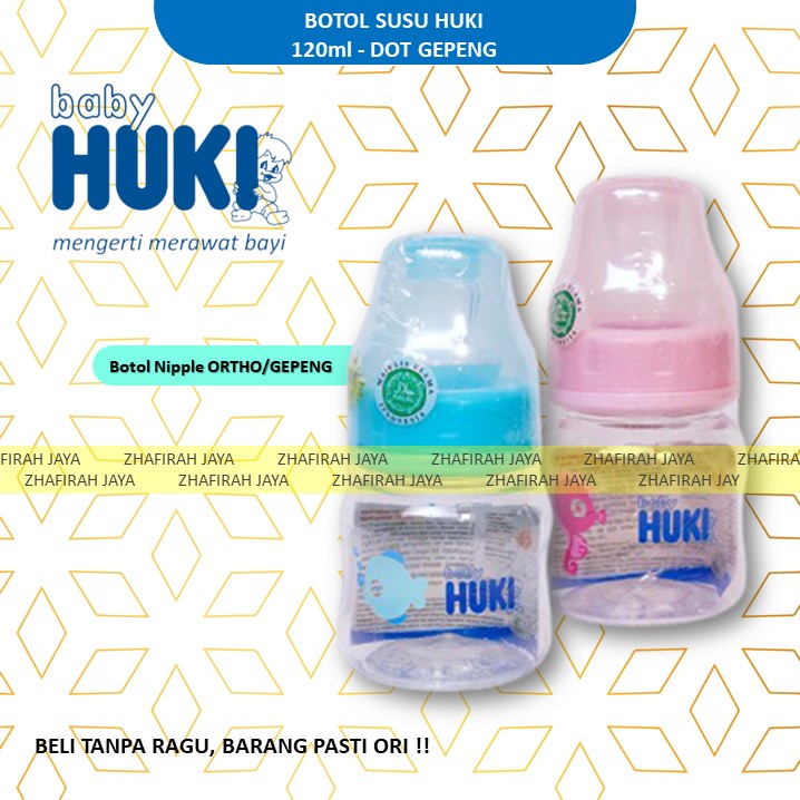 HUKI Botol SUSU NEWBORN 60ml Dot Gepeng Botol SUSU HUKI dot GEPENG 60ml Newborn