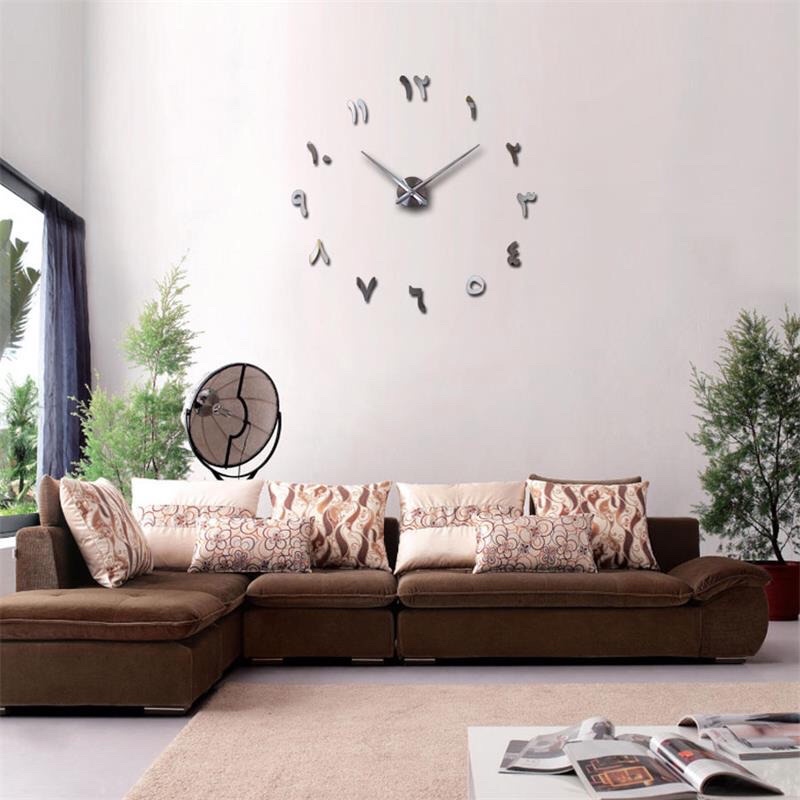 Taffware Jam Dinding DIY Giant Wall Clock Quartz Creative Design - S031 - Black