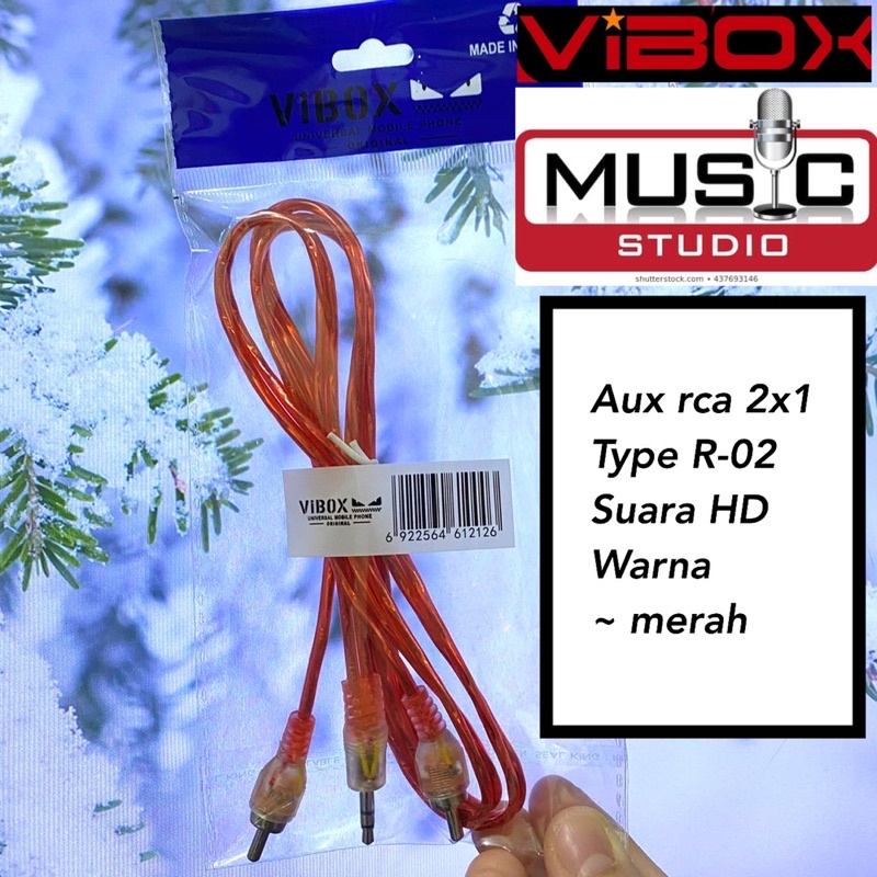 KABEL AUX RCA 2x1 VIBOX R02 ORIGINAL MATERIAL BAHAN TEMBAGA TEBAL HD AUDIO