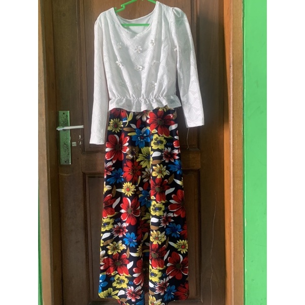 PRELOVED Dress waffle dan one set