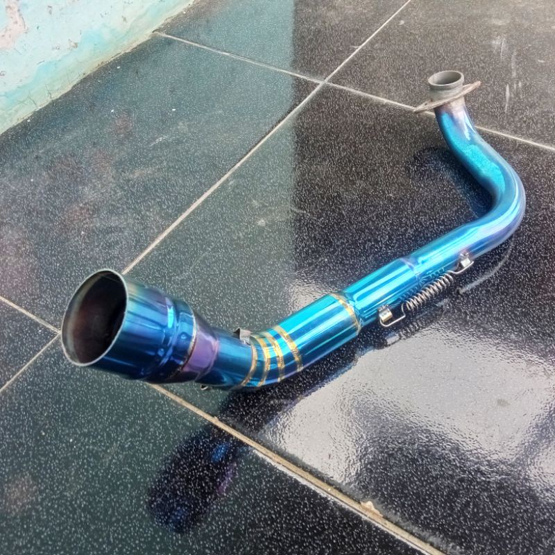 Leher Leheran Knalpot Bluemoon beat fi karbu Scoopy vario 125 150 LED inlet 50mm