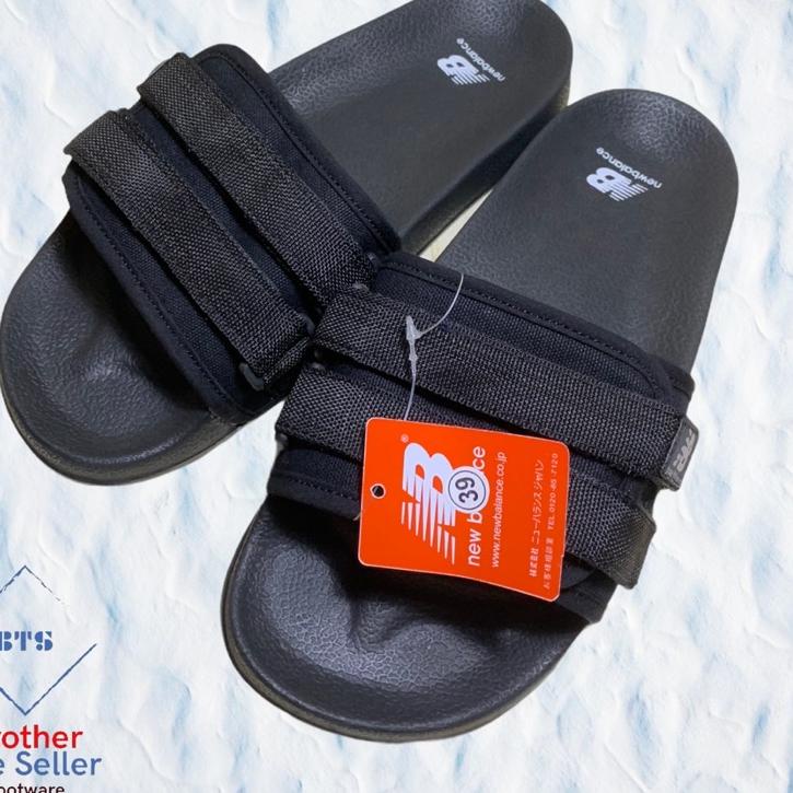 Keluaran Terbaru.. Sandal Slop Premium New Balance Distro Strap 2 Slide Sendal Selop NB Sport Casual