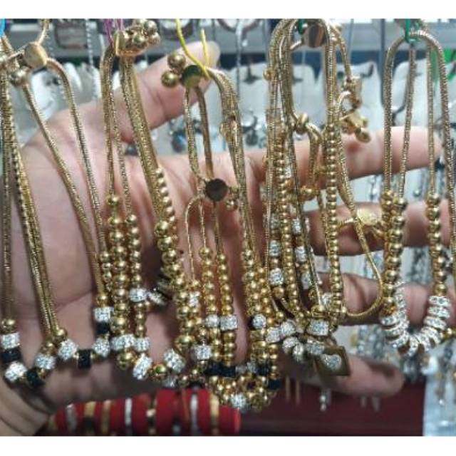 Gelang besi putih lapis kuning asli ternate