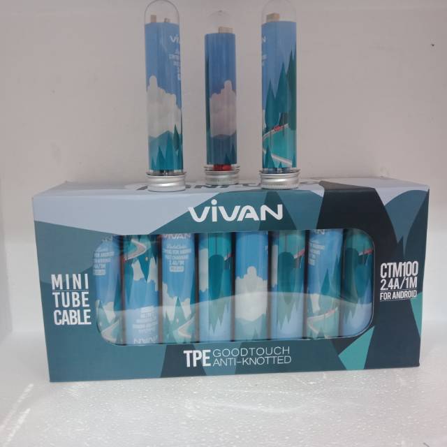 Kabel Data Vivan CTM100 1Box isi 30Pcs 2.4A Fast Charging USB Micro Kabel Casan Kabel Charger Vivan CTM100 isi 30pc