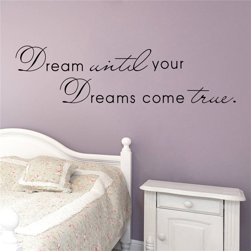 【Theredsunrisesiwy.id】Dream Until Your Dreams Come True Quote Vinyl Wall Sticker Decals Home Decor