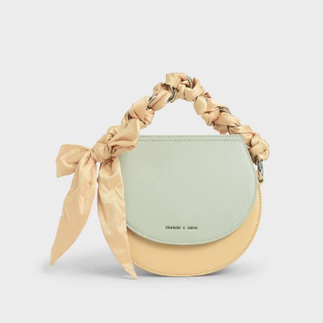 Cnk satin scarf semi circle bag