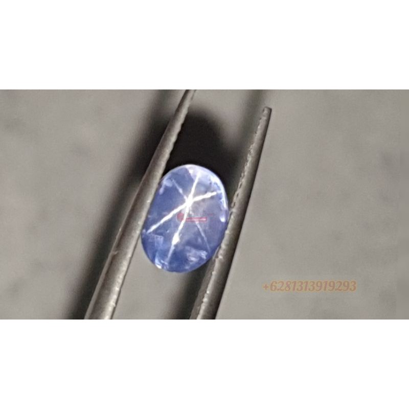 Natural Blue sapphire star 2.93ct srilanka batu safir asli ceylon clean kristal