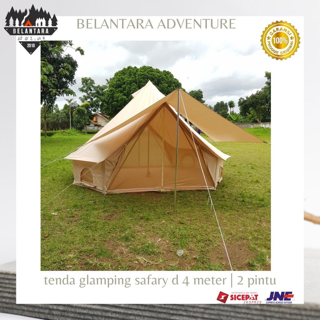 tenda glamping safari safary cordura d 4 meter 1 pintu double layer