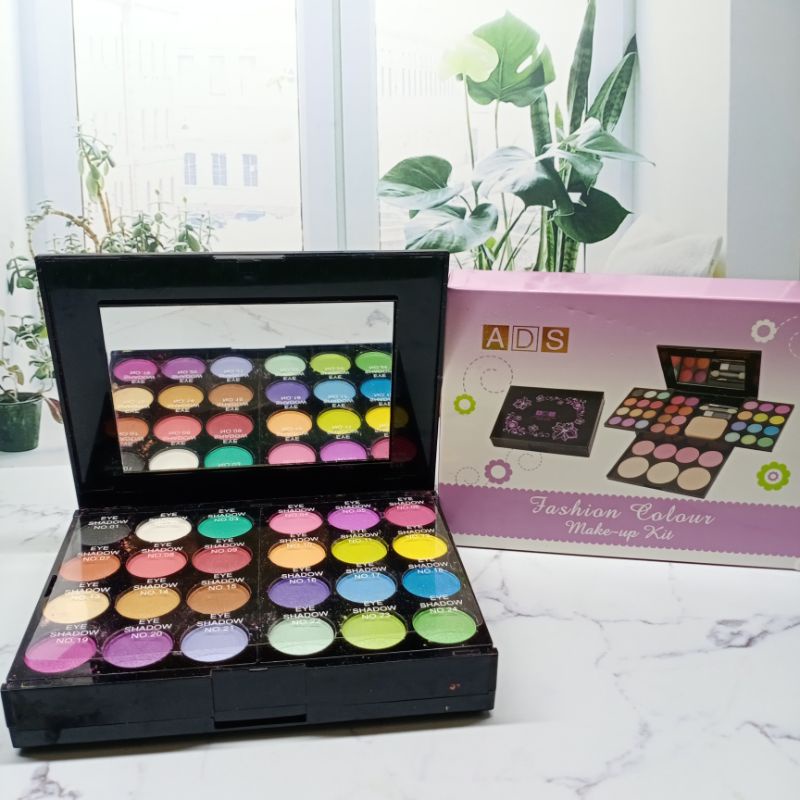 MAKEUP KIT ADS SUPER KOMPLIT FREE SPONS DAN KUAS | EYESHADOW + BLUSH ON + CONTOUR + SHADING