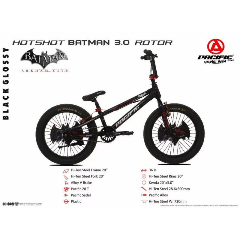 sepeda anak bmx pacific batman 20inch x30.0