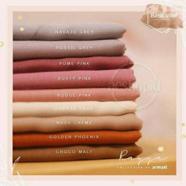 Basic voal hijab segi empat square pashmina kotak besar warna netral earthy tones warm hijab jilbab