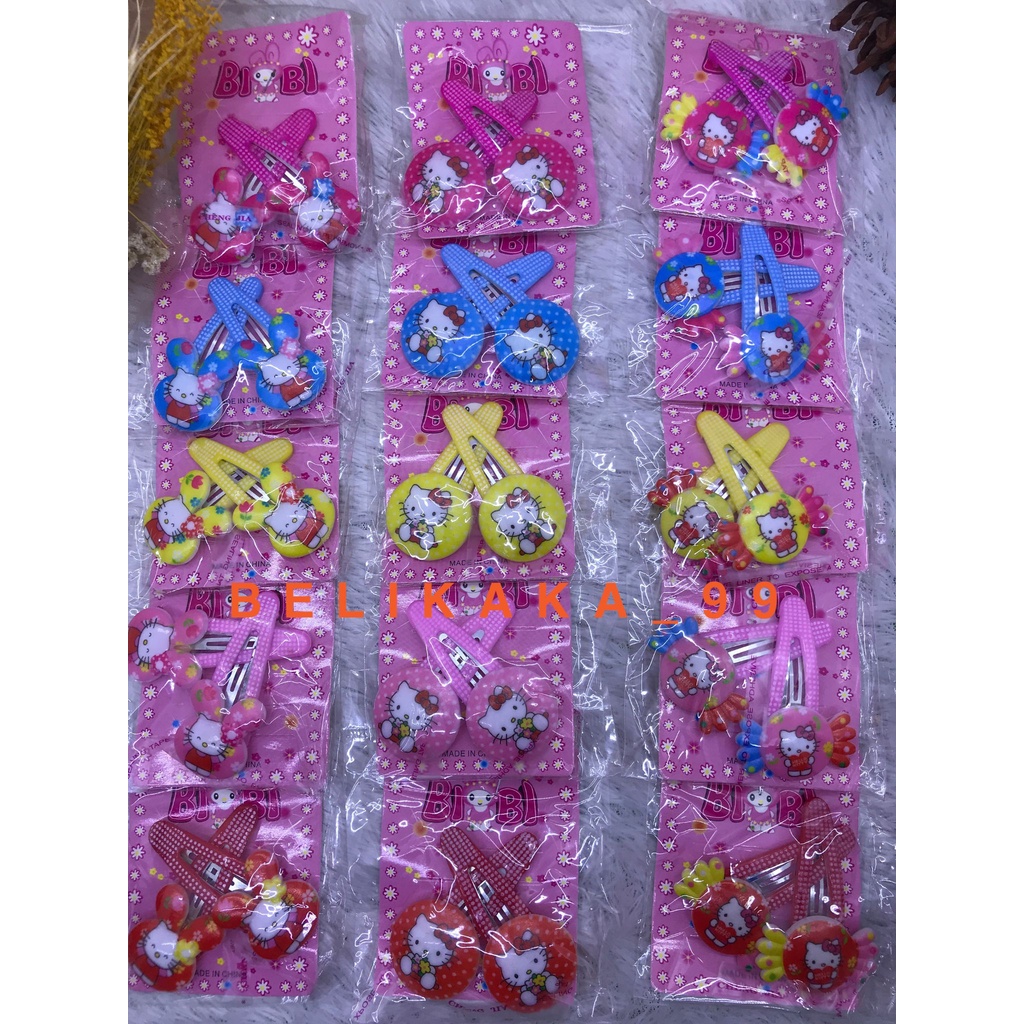 (1 PASANG) JEPIT RAMBUT TIPTOP PASANG ANAK MOTIF HELLO KITTY DAN FROZEN / JEPIT PASANG / JEPIT PASANG ANAK / JEPIT HELLO KITTY / JEPIT FROZEN / JEPIT PASANG HELLO KITTY / JEPIT ANAK / JEPIT KECIL / JEPIT MOTIF / JEPIT KARAKTER