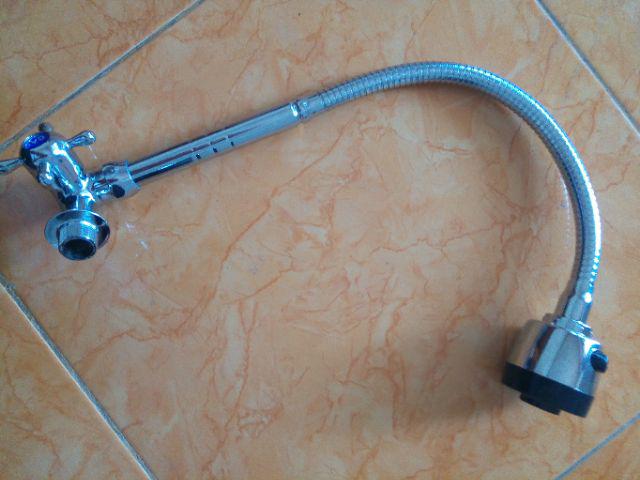 Kran Air Dapur Wastafel Restoran Leher Angsa Fleksibel Merek Cab Kepala Hitam 2 Tipe Semprot