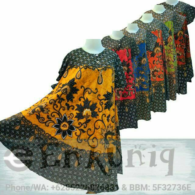 Daster Klok Kancing Bukaan Depan Batik Dress Midi Busui Hamil Payung Jumbo