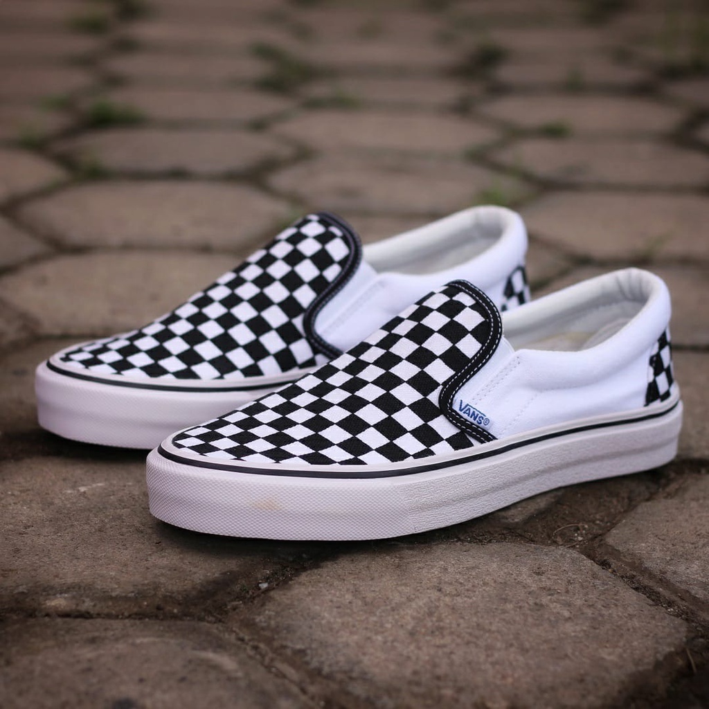 PROMO Sepatu Slip On Pria dan Wanita | Vans Slip On Checkerboard Motif Catur, TOP Premium Quality, Harga Murah