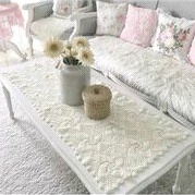 taplak meja tamu persegi panjang 120x50cm rajutan handmade