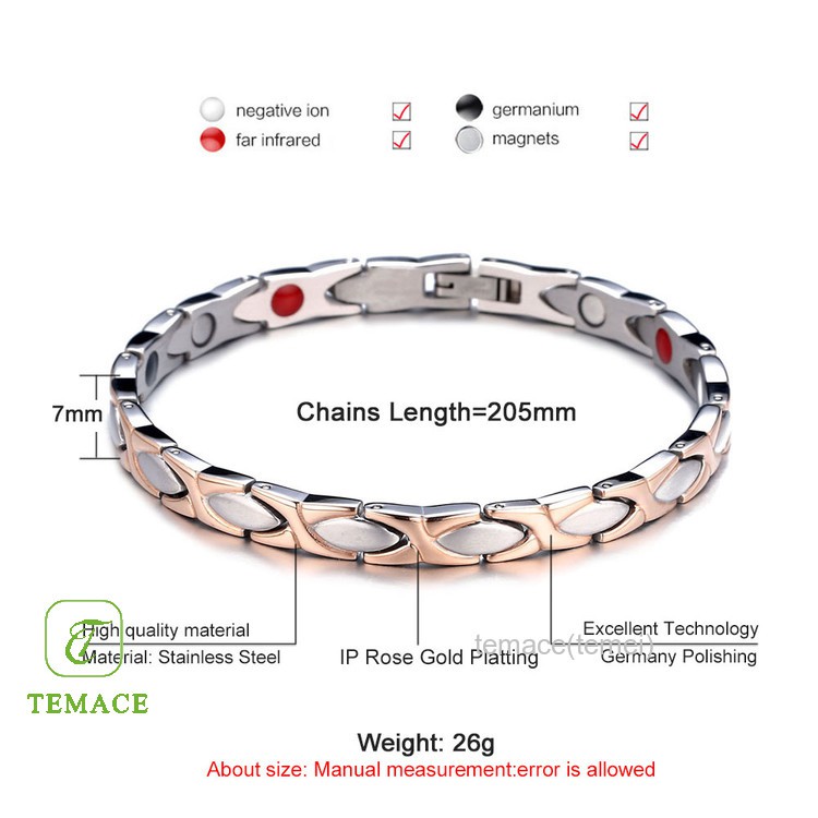 Gelang Titanium Anti Karat Kualitas Tinggi Warna Rose Gold 18K untuk Wanita g932210 #