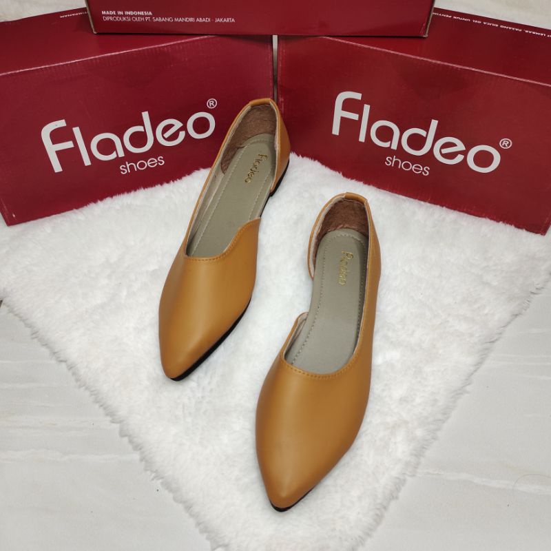 SEPATU FLADEO ORI 207 / Best Seller Sepatu Kerja Flatshoes Warna Tan Wanita