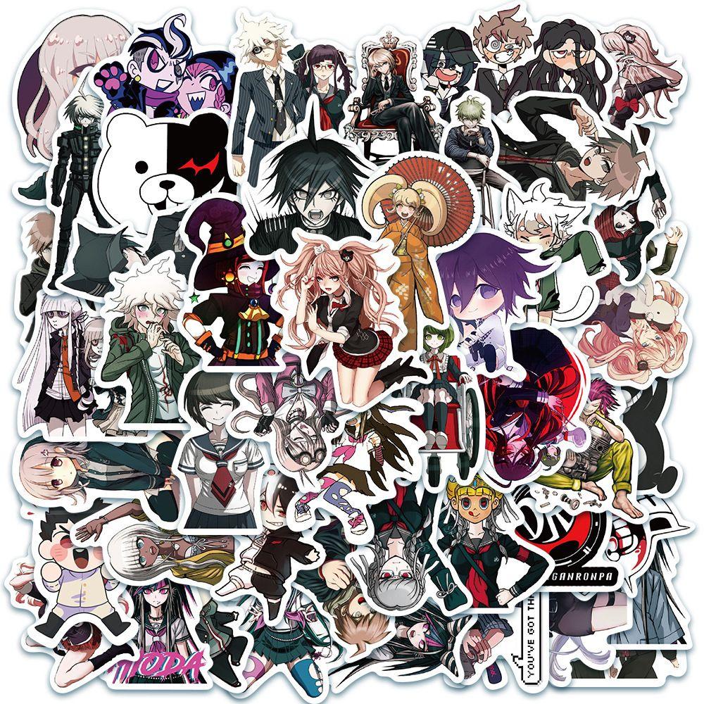 Lanfy Danganronpa Stiker Decals DIY Scrapbooking Laptop Perekat Diri Alat Tulis Stiker Kartun Graffiti Stiker