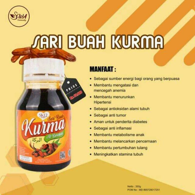 

SARI BUAH KURMA SR12 ORIGINAL 350gr
