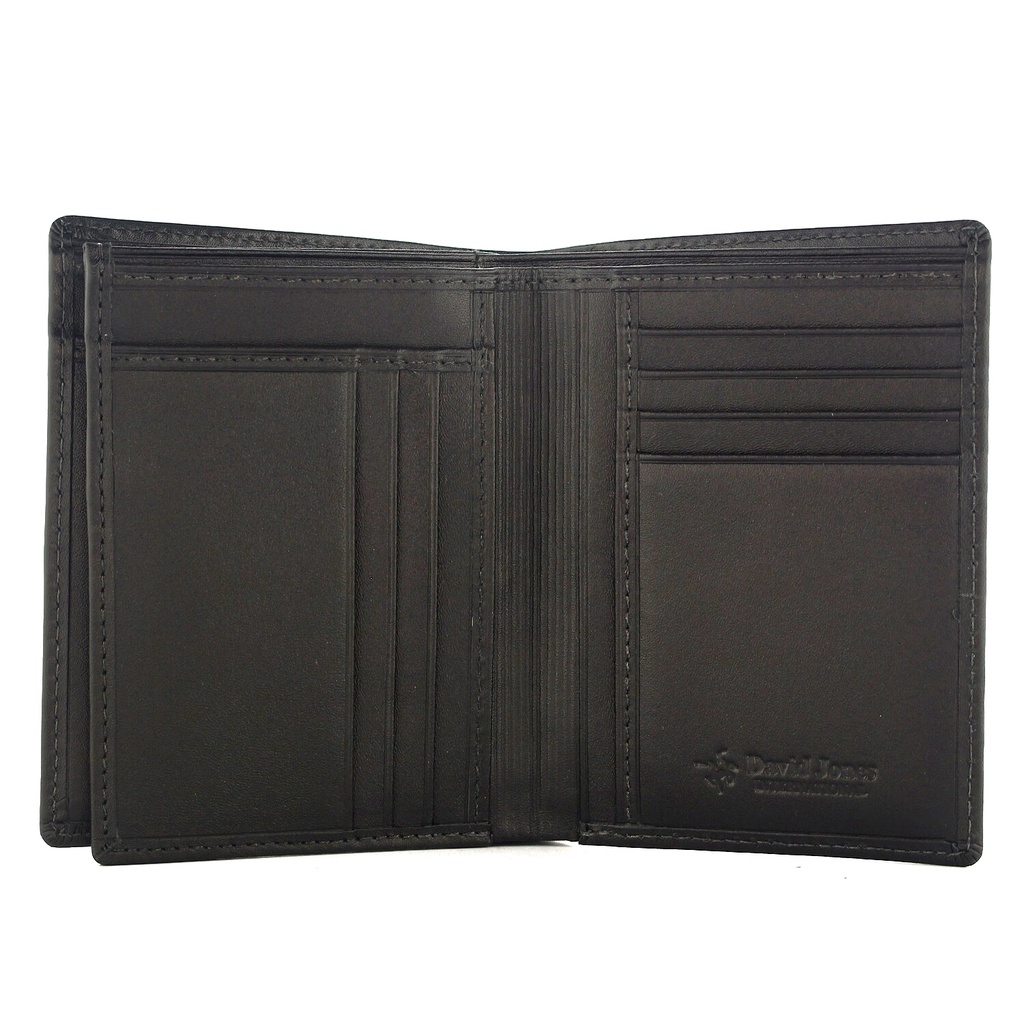 TOKOKOE - Dompet Pria model Berdiri bahan Kulit Premium Dompet Lipat dengan Kotak - David Jones 5101 Black