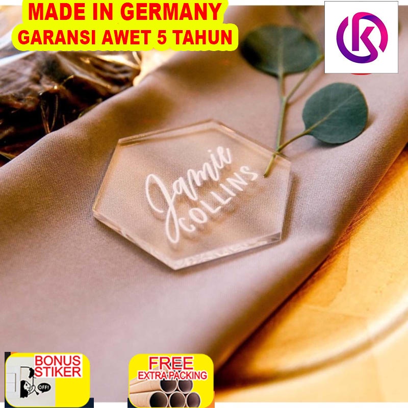 

Murah Acrylic Name Placecard Hexagon / Custom Table Guest Name
