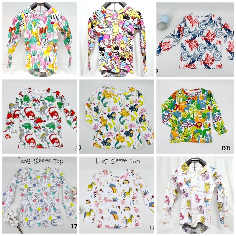 (GROSIR) Loopie kids long sleeve top Kaos Oblong Lengan Panjang  Anak Perempuan / anak laki / unisex