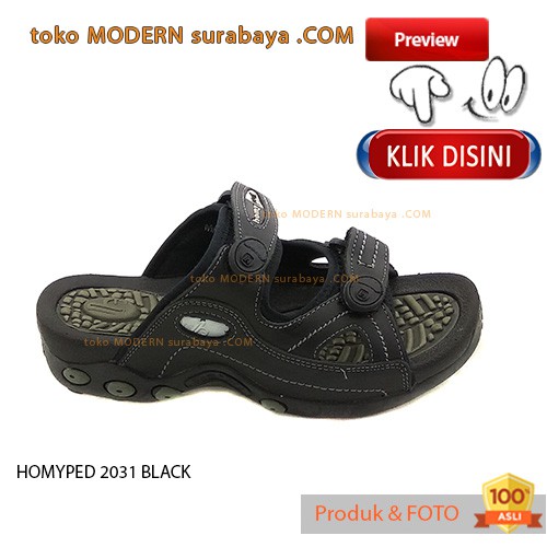 HOMYPED-MA-2031-BLACK sandal gunung pria slip on casual