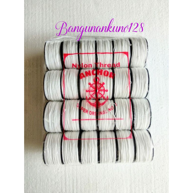 Benang Nylon Tukang Bangunan atau Tali Sol Sepatu Nilon Putih roll Kecil