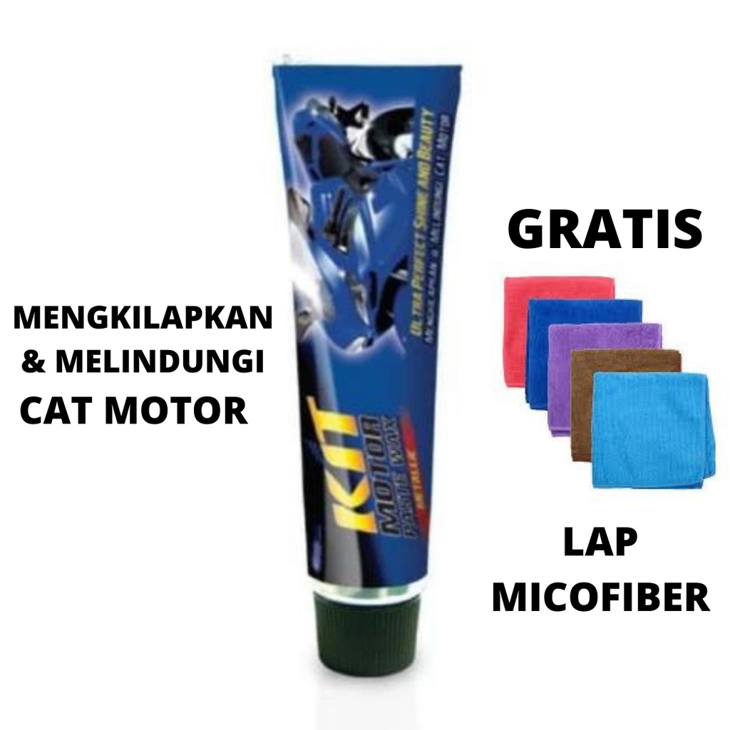 KIT METALLIC TUBE GRATIS LAP MICROFIBER Kit Motor Pengkilap Pelindung Cat Biru Paste Wax Metallic