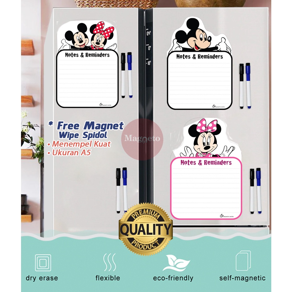 

WHITEBOARD MAGNETIC FRIDGE MODEL MINNIE dan MICKEY PAPAN TULIS MAGNET KULKAS