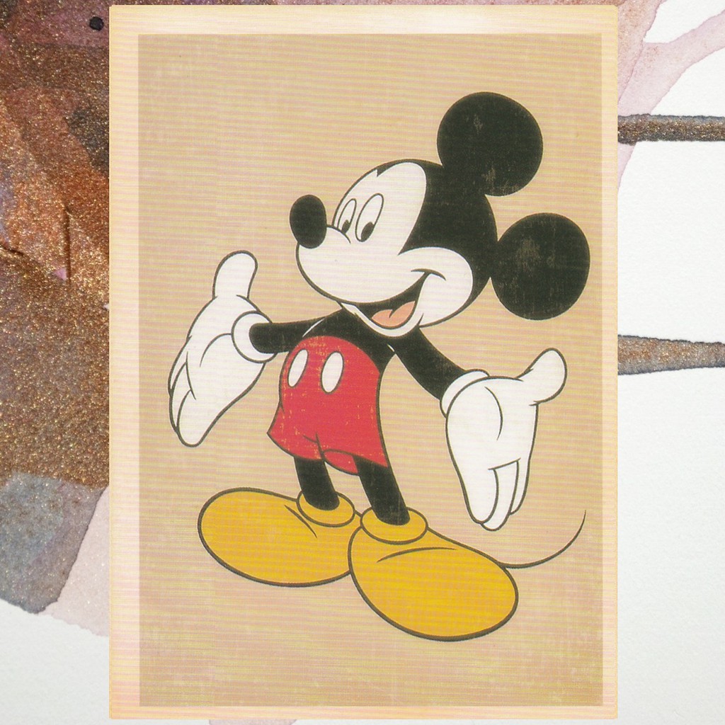 Kartu Pos Postcard Vintage Cartoon Kartun Mickey Mouse