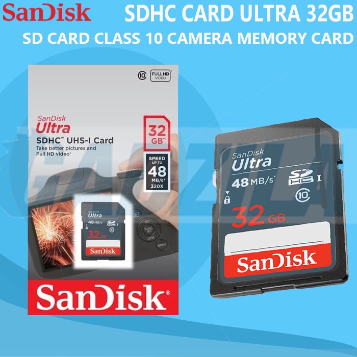 SD Card Ultra Sandisk 32GB 48mb/s Class 10 DSLR SLR 32 GB SDHC Kamera